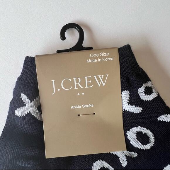 J.Crew Women's Dressy Style Ankle Socks XOXO Heart Print NWT - Picture 4 of 7